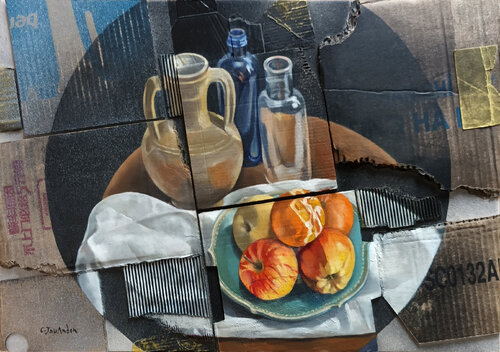 LES DEUX BOUTEILLES van Christian JOUANDON, Schilderij te koop op Singulart