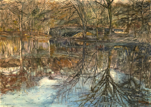 Prospect Park Bridge de Gregory Garcia, Pintura a la venta en Singulart