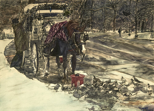 Central Park Carriage de Gregory Garcia, Pintura a la venta en Singulart