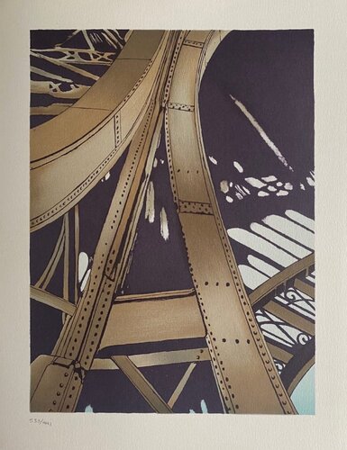 La genèse des travaux publics - tour métallique d'Eiffel von Alain Le Foll, Druck kaufen auf Singulart
