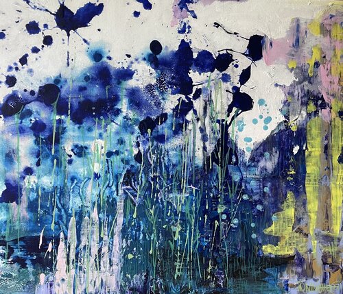Blaue Blumen di Toni Nohe, Pittura in vendita su Singulart