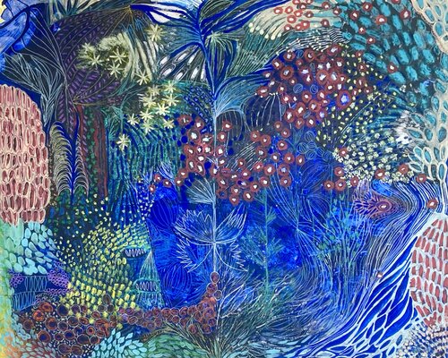 Blue Blossom di Toni Nohe, Pittura in vendita su Singulart