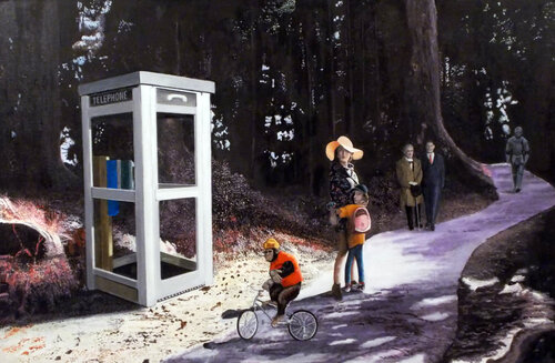 Le téléphone by denis cailliez, Painting for Sale on Singulart