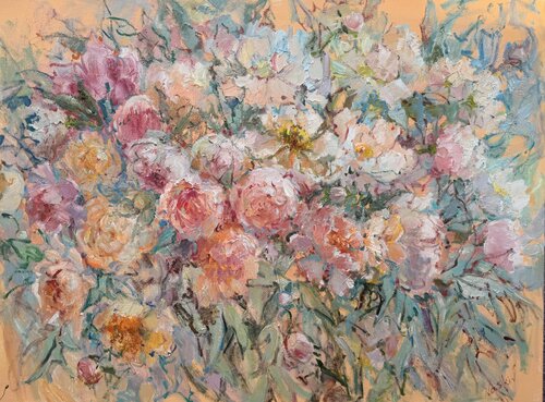 Les Pivoines de l’aube von Olena Vaskiv, Malerei kaufen auf Singulart