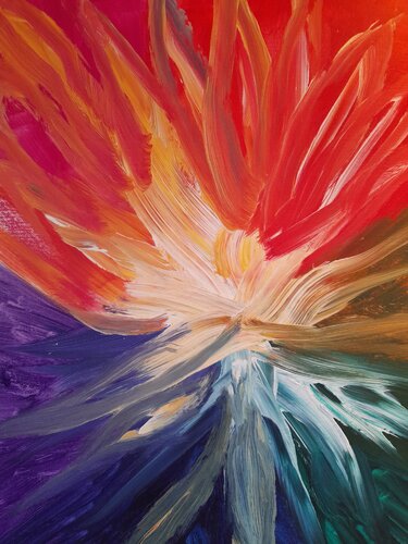 Abstrakte Explosion (Bewegung und Licht) von Cornelia Wilke-Leptin, Malerei kaufen auf Singulart