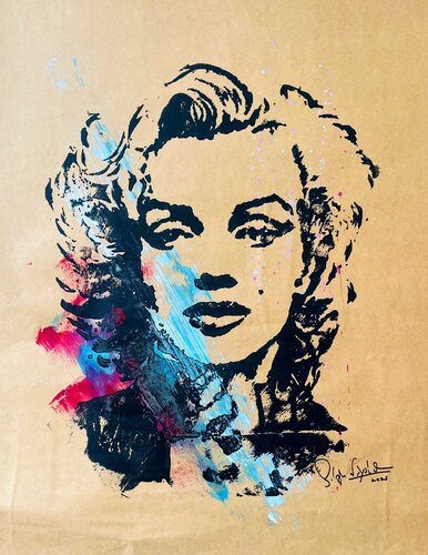 Portrait of Marilyn Monroe – "The Queen of Hollywood" van Indika Wijewardana, Schilderij te koop op Singulart