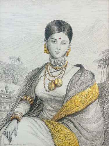 “Sri Venkata Rangammal Devi” par Indika Wijewardana, Peinture en vente sur Singulart