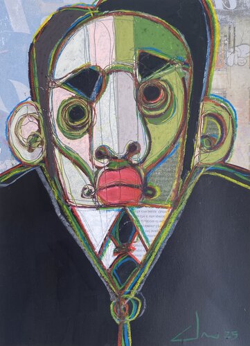 L’UOMO IN ABITO SCURO van Cino Angioni, Schilderij te koop op Singulart