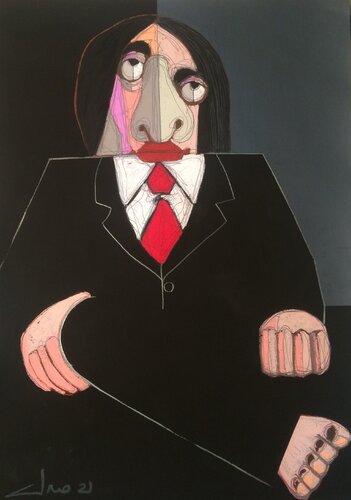 IL GIOCONDO (Omaggio a George Condo) di Cino Angioni, Pittura in vendita su Singulart