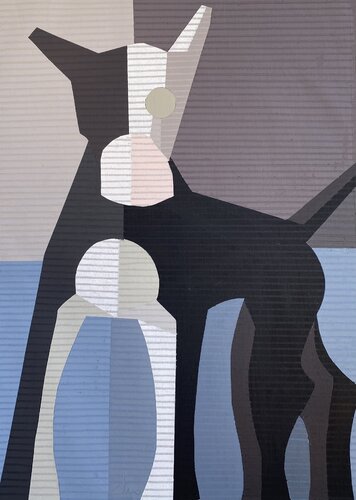 CANE NERO by Cino Angioni, Painting for Sale on Singulart