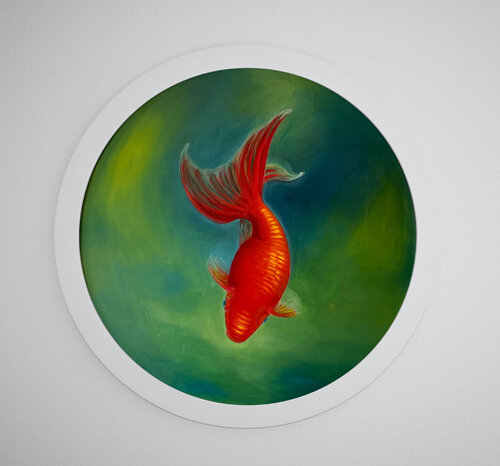 Goldfish floating von Caroline Metzler, Malerei kaufen auf Singulart