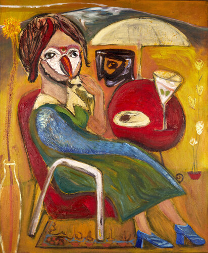 The reconciliation of the "Papageien Frau" van Camilo Osorio Suarez, Schilderij te koop op Singulart