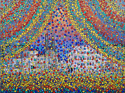 Homage an den Architekten Gaudi von Friedhard Meyer, Malerei kaufen auf Singulart