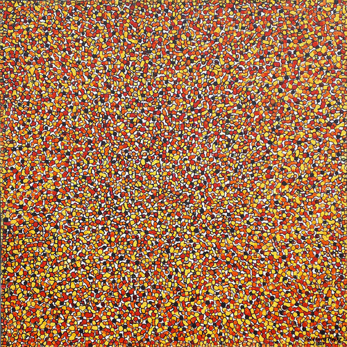 Agglomeration in Rot by Friedhard Meyer, Painting for Sale on Singulart