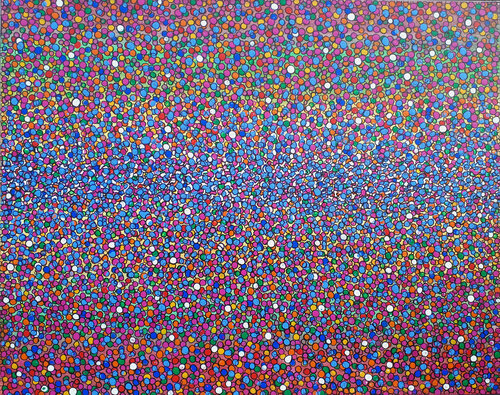 Agglomeration mit Blau im Zentrum by Friedhard Meyer, 絵画 for Sale on Singulart