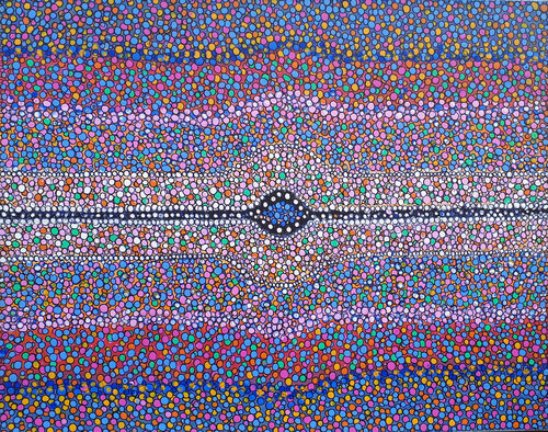 Agglomeration mit Schwarz im Zentrum di Friedhard Meyer, Pittura in vendita su Singulart