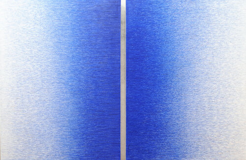 AquaAqua, Diptychon aus Farbzone Ultramarin 11 und 12 by Friedhard Meyer, 絵画 for Sale on Singulart