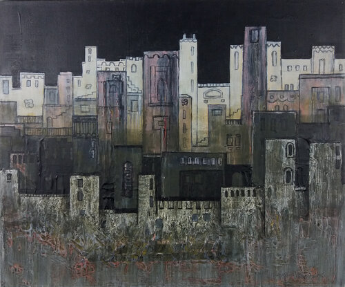 Stadtlandschaft 19 di Friedhard Meyer, Pittura in vendita su Singulart