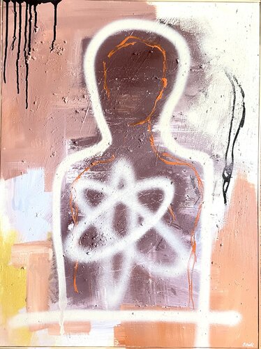 who needs psychedelics when you have psychosis, i blew up my home laughing van Alessa Kapp, Schilderij te koop op Singulart