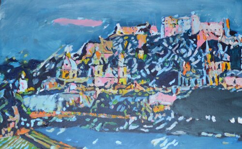 Salzburg, Acryl auf Leinwand, 2020, 50x80cm von johannes lehner, Malerei kaufen auf Singulart