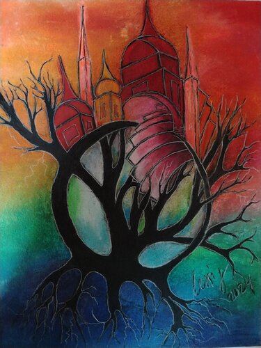 Wurzeln im lebenskreis von Sylvia Lessig, Malerei kaufen auf Singulart