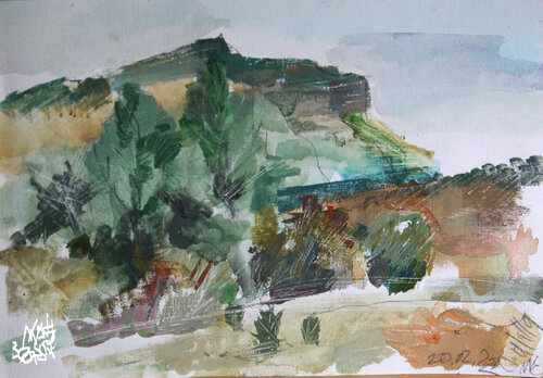 Mountainous landscape van Natalia Basil, Schilderij te koop op Singulart