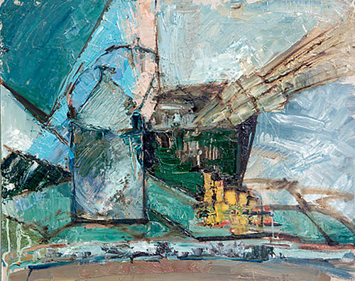 Still life with flute, basket and can van Natalia Basil, Schilderij te koop op Singulart