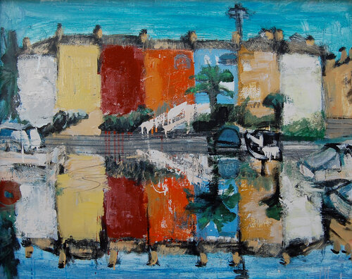 Port Saplaya, Valencia, Spain van Natalia Basil, Schilderij te koop op Singulart