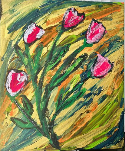 Flowers de Tsia Tskhovrebashvili, Pintura a la venta en Singulart