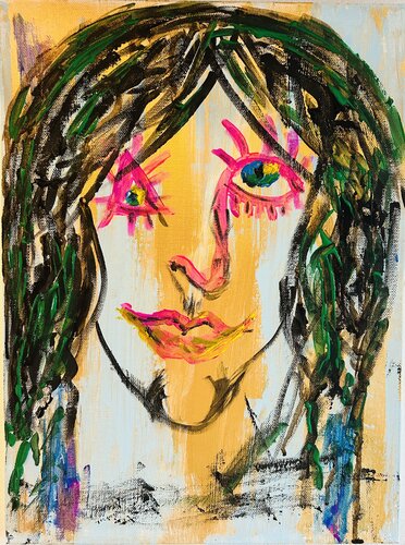 Girl with Burning Eyes van Tsia Tskhovrebashvili, Schilderij te koop op Singulart