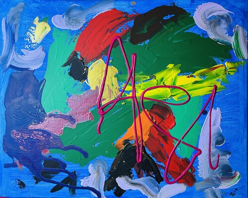 Inner Blue 01 – Abstract Acrylic Painting on Canvas (2026) by Tsia Tskhovrebashvili, Painting for Sale on Singulart