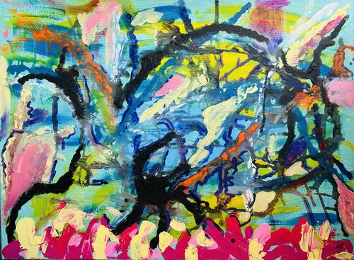 abstract Nude et harmony II by Tsia Tskhovrebashvili, Painting for Sale on Singulart
