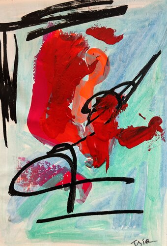 The Red Doodle de Tsia Tskhovrebashvili, Pintura a la venta en Singulart