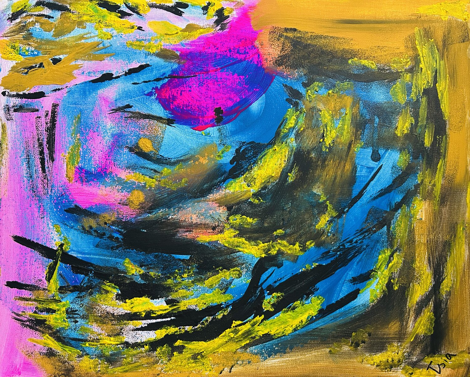 Contraste vibrant Tsia Tskhovrebashvili Dipinto originale in vendita