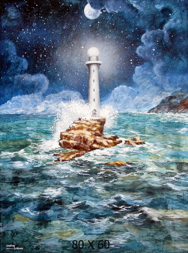 El faro 1 van Xabier Obeso, Schilderij te koop op Singulart