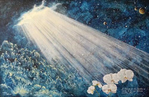 A través de las heridas, se cuela la luz que ilumina nuestra alma. di Xabier Obeso, Pittura in vendita su Singulart
