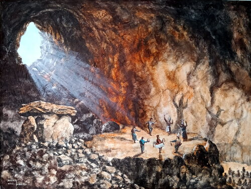 La caverna de Platón van Xabier Obeso, Schilderij te koop op Singulart