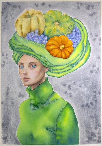 Donna in verde von Alice Cappellari, Malerei kaufen auf Singulart