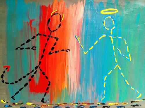 Which side you are van Sajid Hussain, Schilderij te koop op Singulart