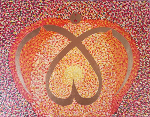 ALLAH CALLIGRAPHY WITH SUNSET ABSTRACT THICK PAINTING von Sajid Hussain, Malerei kaufen auf Singulart