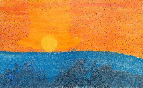 Sunset to Dusk by Sajid Hussain, Painting for Sale on Singulart