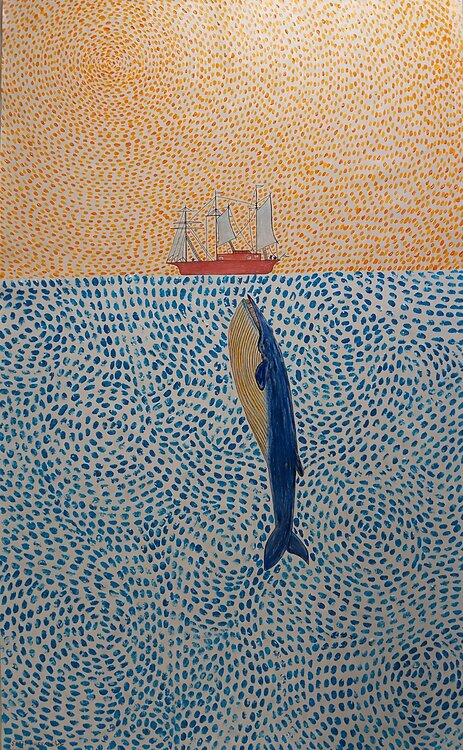 Ship Whale Painting Sajid Hussain