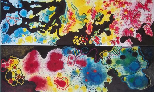 cmyk 1 + 2 di Sine von Schonen, Pittura in vendita su Singulart