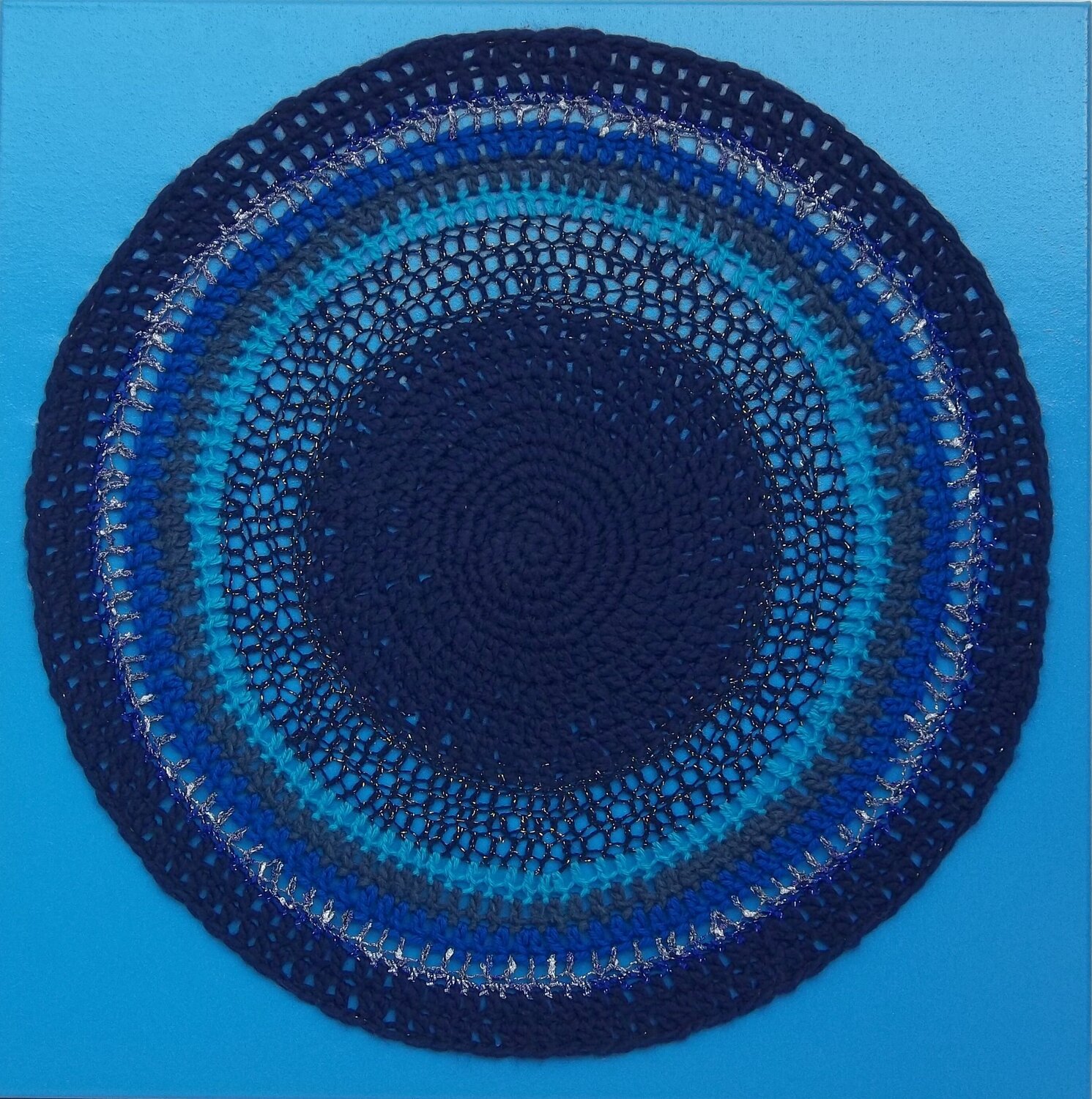 Kreis auf Quadrat _ blau Sine von Schonen