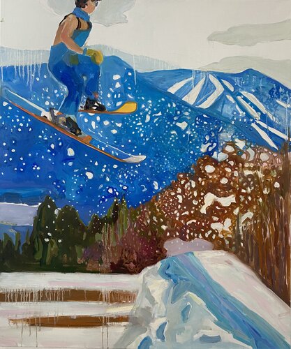 802 Spring Ski van Monica Carroll, Schilderij te koop op Singulart