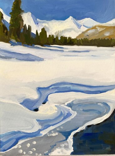 Crossing Frozen Rivers van Monica Carroll, Schilderij te koop op Singulart