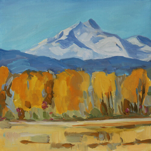 Longs Peak from Golden Ponds van Monica Carroll, Schilderij te koop op Singulart