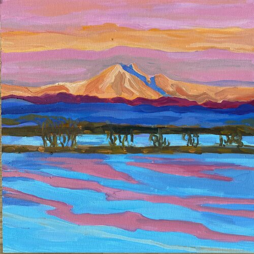 Good Morning Longs Peak van Monica Carroll, Schilderij te koop op Singulart