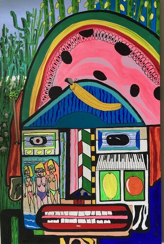 Beach bar TUTTI FRUTTI -South Boulevard - BEST BAR IN TOWN by arie munnik, 회화 for Sale on Singulart