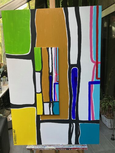 3D sketch of Mondriaan in a heavy storm by arie munnik, Painting for Sale on Singulart